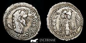 Mauretania Juba II Silver Denarius 2,90 g. 18,2 mm.  Caesarea 17-18 A.D. Good very fine (MBC)