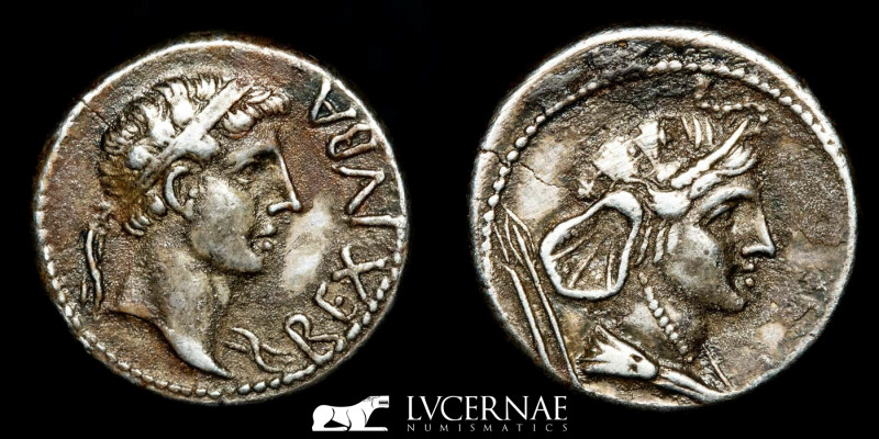 Ancient greek - MAURETANIA: Juba II, 25 BC - 23 AD, Silver denarius (3,37 g. 17,...