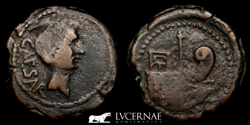 Roman Imperatorial. - Octavian. - Æ 'Dupondius' (17.69g, 30mm)
Narbo, Gaul. Circ...