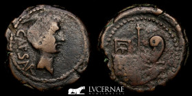 Octavian  Bronze Dupodius 17,69 g., 30 mm. Narbo, Gaul 40 B.C. Good very fine