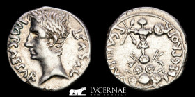 Augutus Silver Denarius 3.64 g. 18 mm. Emerita Augusta 23 BC Extremely fine (EBC+)