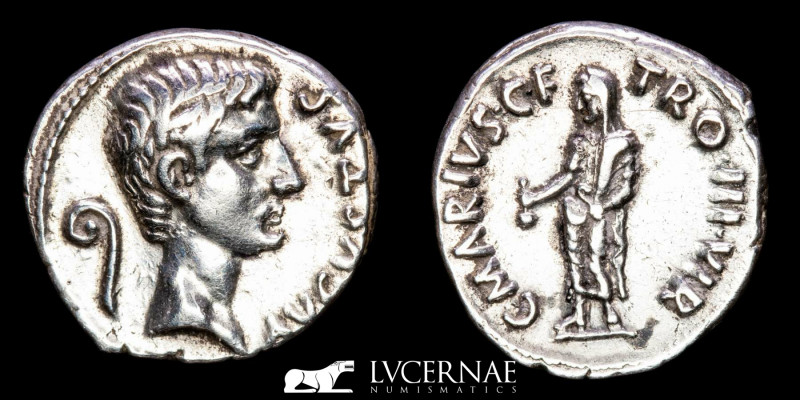 Roman Empire - Augustus, 27 BC - 14 AD. - Silver Denarius 13 BC., Rome. Moneyer ...
