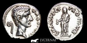 Augustus & C. Marius Silver Denarius 3.85 g. 19 mm. Rome 13 BC Near extremely fine