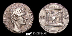 Augustus Silver Denarius 3.47 g. 18 mm. Colonia Patricia 18 BC. Good very fine (MBC+)