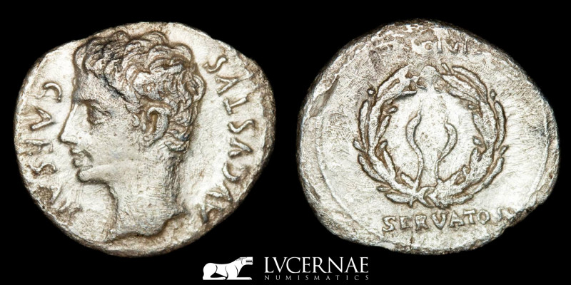 Roman Empire - Augustus, 27 BC-AD 14. Denarius (Silver, 18 mm, 2.59 g, 8 h), unc...