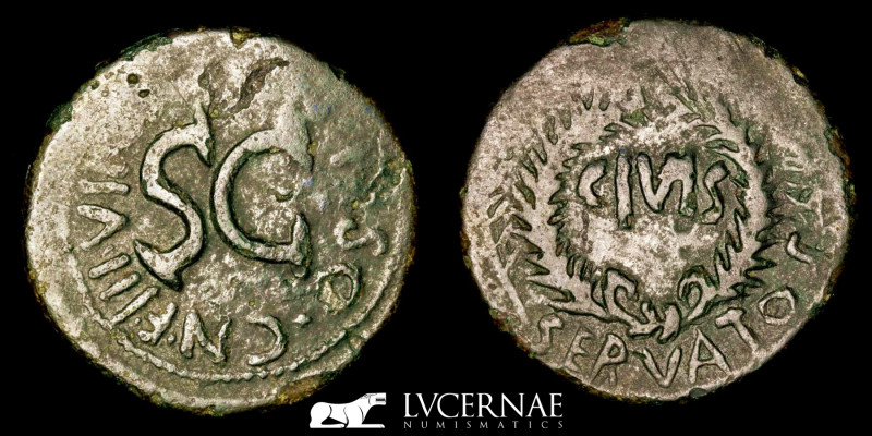 Roman Empire. - Augustus (27 BC-AD 14) Cn. Piso Cn. f., moneyer.
Bronze Sesterti...