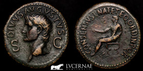 Augustus Bronze Dupondius 16,14 g., 31 mm. Rome 37-41 AD. Good very fine