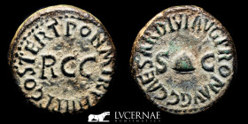 Caligula 37- 41 A.D. bronze Quadrans 3.37 g. 18 mm. Rome 40 A.D Near Extremely fine (EBC)