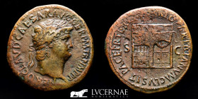 Nero Bronze Sestertius 23.37g, 34mm, 7h. Lugdunum 65 AD. Good very fine