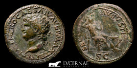 Nero Bronze Dupondius  12.39g, 31mm, 7h. Lugdunum 66 A.D. Good very fine +
