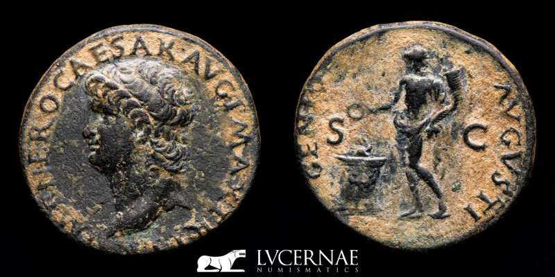 Roman Empire - Nero (54-68 A.D.) Æ As. Lugdunum, AD 66. 

IMP NERO CAESAR AVG P ...