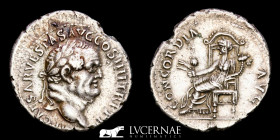 Vespasian Silver Denarius 3.27 g., 20 mm. Ephesus 74 A.D. Near extremely fine