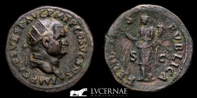 Vespasian (69-79 AD) Bronze Dupondius 13.45 g. 28 mm. Rome 74 A.D. Good very fine