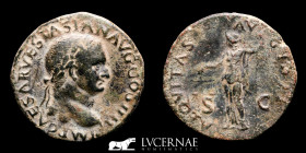 Vespasian  Bronze As 10.32 g., 28 mm. Rome 69-79 A.D. Good very fine