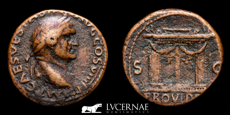 Roman Empire - Vespasian (69-79 A.D.) Æ As. Lugdunum, AD 77-78. 

IMP CAES VES[P...