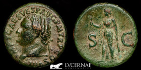 Titus Bronze As 10.26 g., 26 mm. Rome 79-81 A.D. Good very fine
