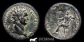 Domitian Bronze Sestertius 27.75 g., 35 mm. Rome 81-96 A.D Good very fine