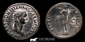 Domitian (AD 81-96) Bronze Dupondius 11.17 g., 28 mm. Rome 85 A.D. Good very fine