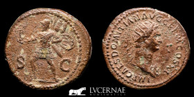 Domitian Bronze Dupondius 14,01 g., 30 mm. Rome 85 A.D. Good very fine