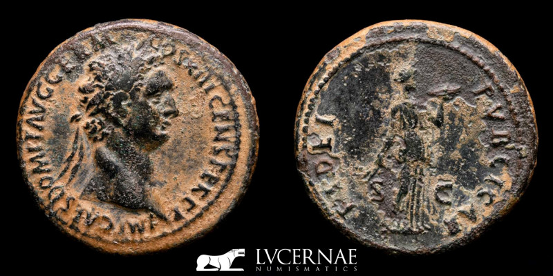 Roman Empire - Domitian (81-96 A.D.) Æ As. Rome, AD 87. 

IMP CAES DOMIT AVG GER...