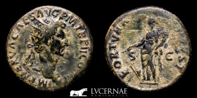 Nerva (96-98 A.D.) Bronze Dupondius 12,46 g., 26 mm. Rome 97 A.D. Good very fine