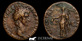 Nerva (96-98 A.D.) Bronze As 9,28 g., 26 mm. Rome 97 A.D. Good very fine