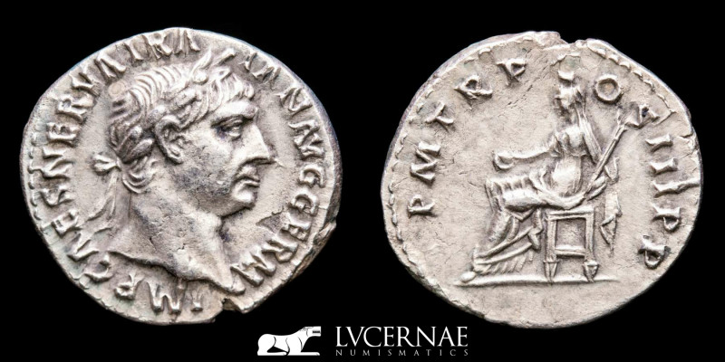 Roman Empire - Trajan, (AD 98-117) - Silver denarius. (3.18 g. 19 mm.)
Rome, AD ...