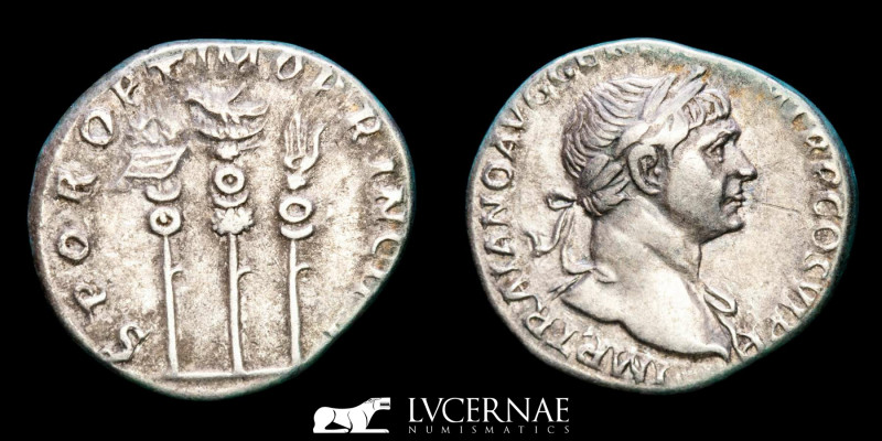 Roman Empire - Trajan. A.D. 98-117. AR denarius (3.50 g., 19 mm.)
Rome mint, Str...