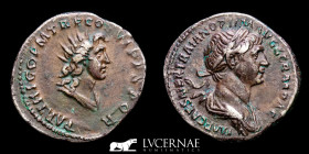 Trajan Silver Double bust Denarius 2.94 g., 20 mm. Rome 116/7 AD Very Fine
