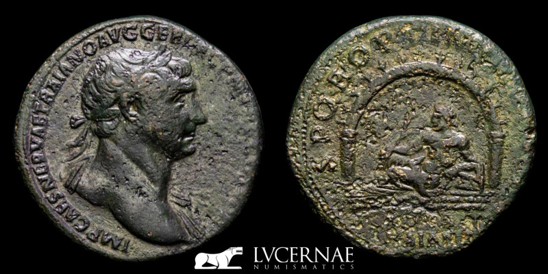 Roman Empire - Trajan (AD 98-117)
Bronze Sestertius, (23.38 g, 32 mm) - Minted i...