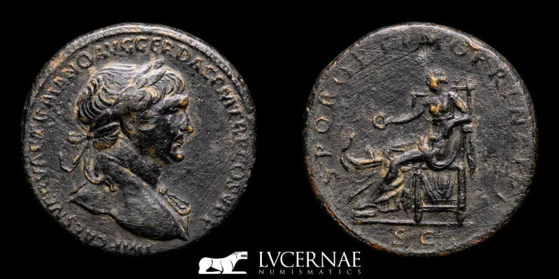 Roman Empire - Trajan (98-117 A.D.) Æ Sestertius. Rome, AD 109-110. 

IMP CAES N...