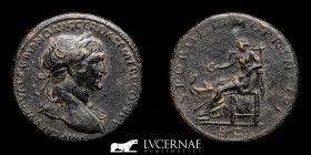 Trajan Bronze Sestertius 26.37 g., 32 mm. Rome 109-110 A.D. Good very fine