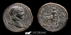 Trajan Bronze Sestertius 27.67 g., 33 mm. Rome 109-110 A.D. Good very fine