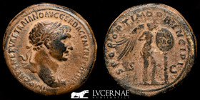 Trajan Bronze Sestertius 25.68 g., 35 mm. Rome 103-111 AD. Good very fine