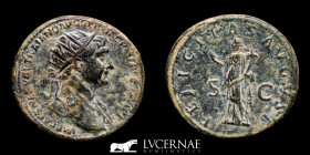Trajan Bronze Dupondius 13,54 g., 27 mm. Rome 112-114 A.D. Good very fine