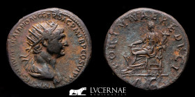 Trajan Bronze Dupondius 11,29 g., 26 mm. Rome 98-117 A.D. Good very fine
