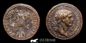 Trajan Bronze Dupondius 13,27 g., 28 mm. Rome 103-111 AD. Good very fine