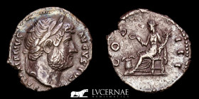 Hadrian Silver Silver Denarius 3.05 g. 19 mm. Rome 117-138 A.D. Near Extremely Fine (EBC)