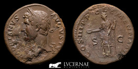 Hadrian Bronze Sestertius 25.27 g., 30 mm. Rome 129-130 A.D. Good very fine