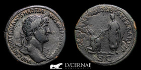 Hadrian Bronze Sestertius 25.40 g., 34 mm. Rome 120-121 A.D. Good very fine