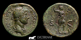 Hadrian Bronze Sestertius 26.66 g., 34 mm. Rome 130 AD. Good very fine