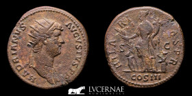 Hadrian Bronze Dupondius 12.92 g., 27 mm. Rome 128/9 A.D. Good very fine