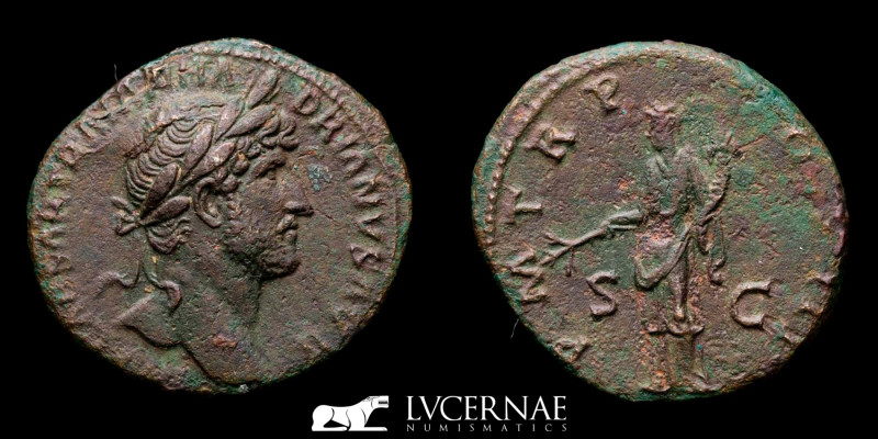 Roman Empire - Hadrian (117-138 A.D.9 Æ As. Rome, AD 121-123. 

IMP CAESAR TRAIA...