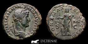 Hadrian Bronze As 11,61 g., 28 mm. Rome 120-121 A.D. Good very fine