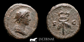 Anonymous Æ Bronze Æ Quadrans 2.13 g. 15 mm. Rome 81-161 AD Near extremely fine