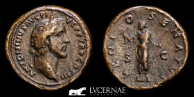 Antoninus Pius  Bronze Sestertius 29,21 g., 34 mm. Rome 140-144 A.D. Good very fine