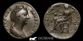 Diva Faustina Bronze Sestertius 22,94 g., 31 mm. Rome +141 A.D. Good very fine