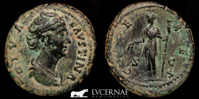 Faustina I  Bronze Bronze As 11.04 g., 28 mm. Rome +141 A.D. Good very fine