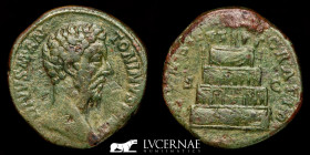 Marcus Aurelius Bronze Sestertius 25,17 g., 30 mm. Rome +180 A.D. Good very fine