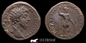 Marcus Aurelius Bronze Sestertius 26.32 g., 33 mm. Rome 163/4 AD. Good very fine